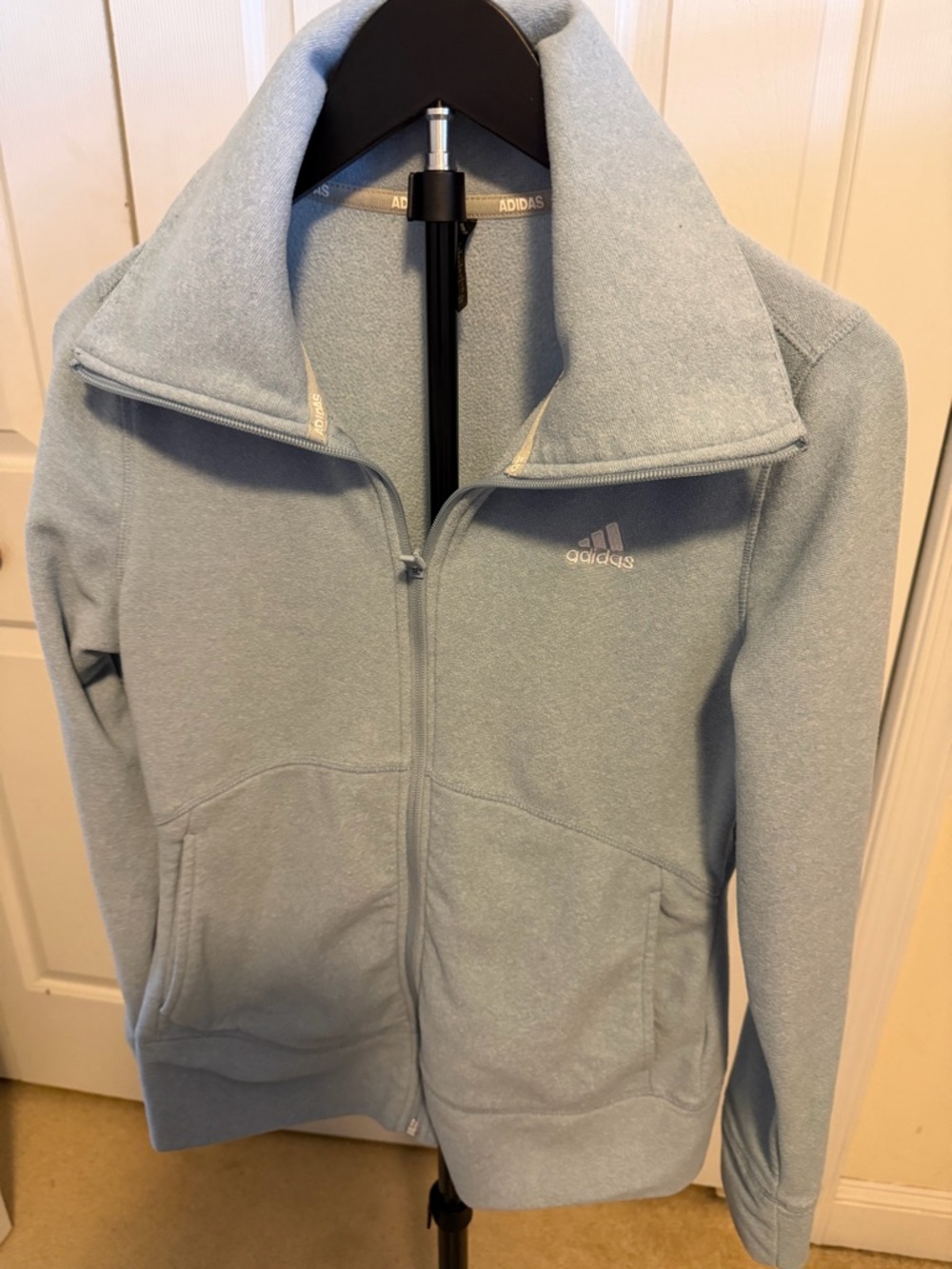 adidas Light Blue Full-Zip Sweatshirt Jacket